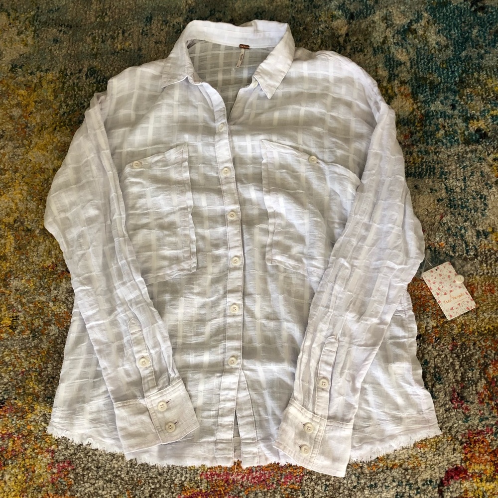 Free People white button down shirt